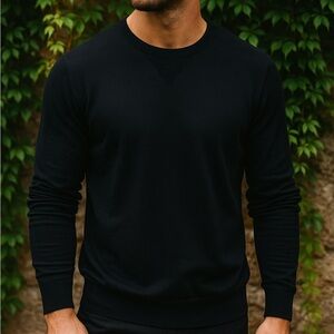 J. LINDEBERG Black Cotton Golf Sweater, M